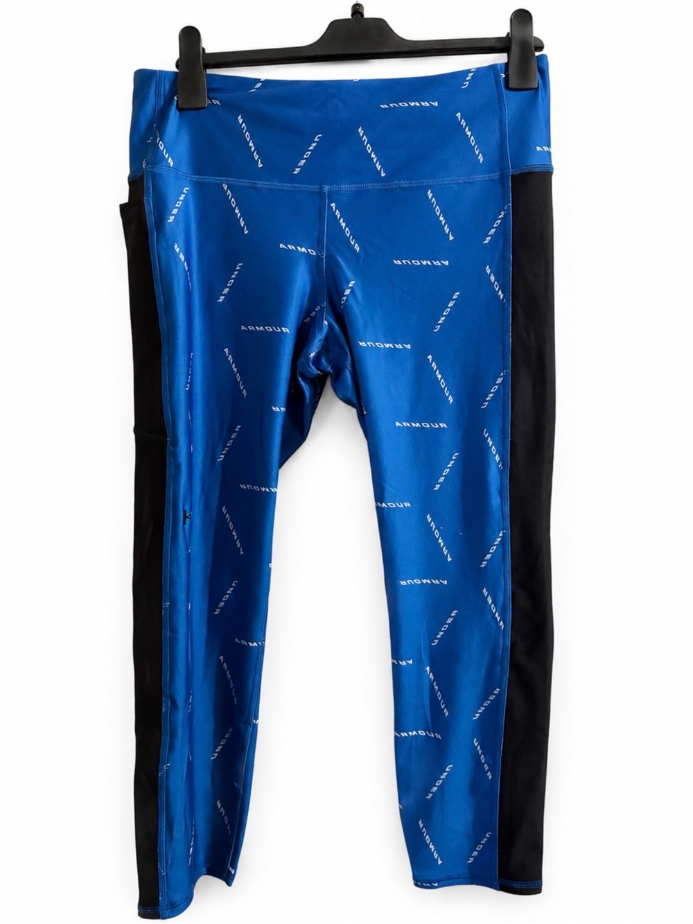 Under Armour Blue with Black Side-Panel Logo-Print Leggings
